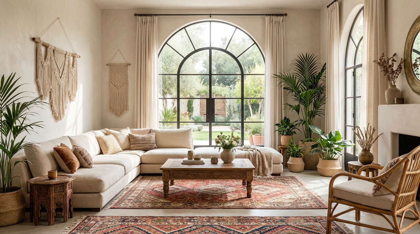 Bohemian living room design