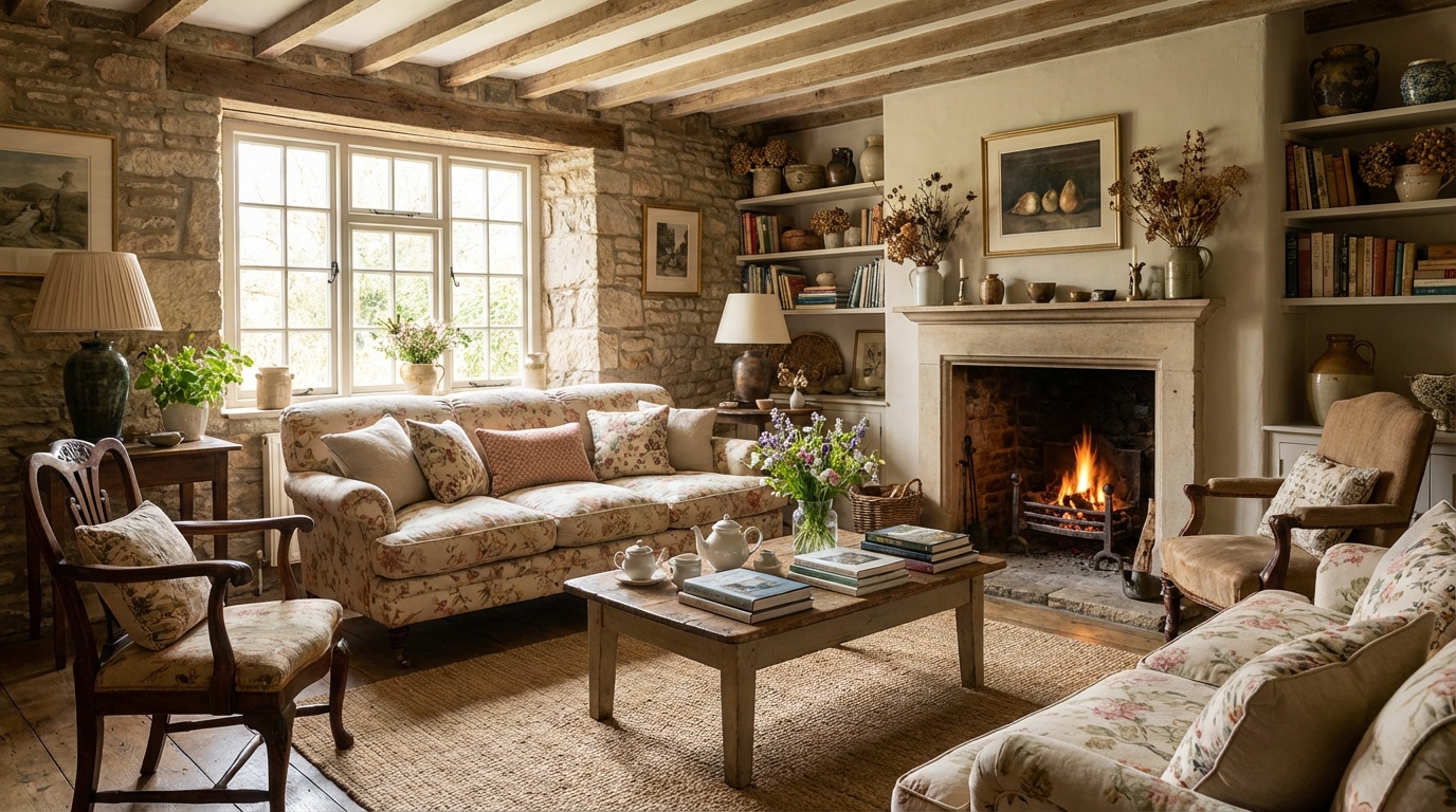 Cottagecore living room design