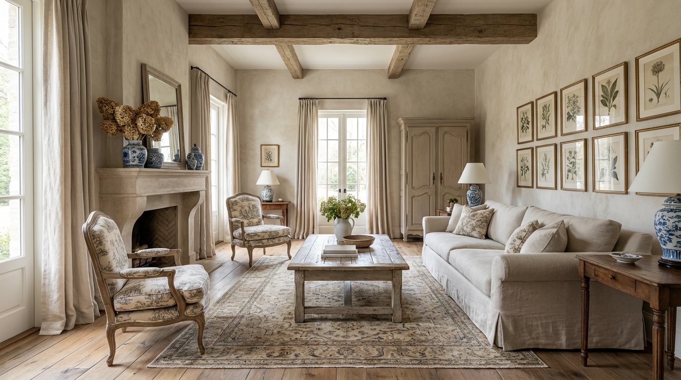 French Country living room design