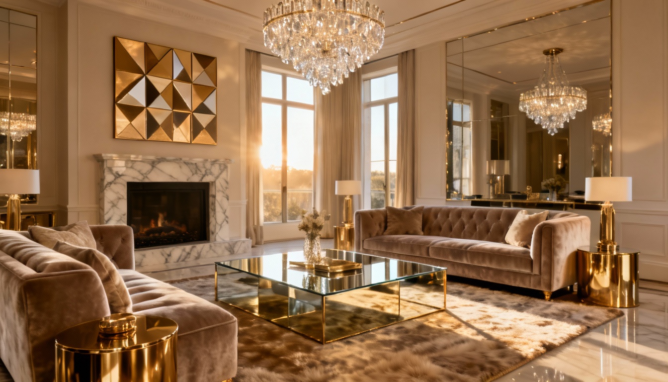 Glam living room design