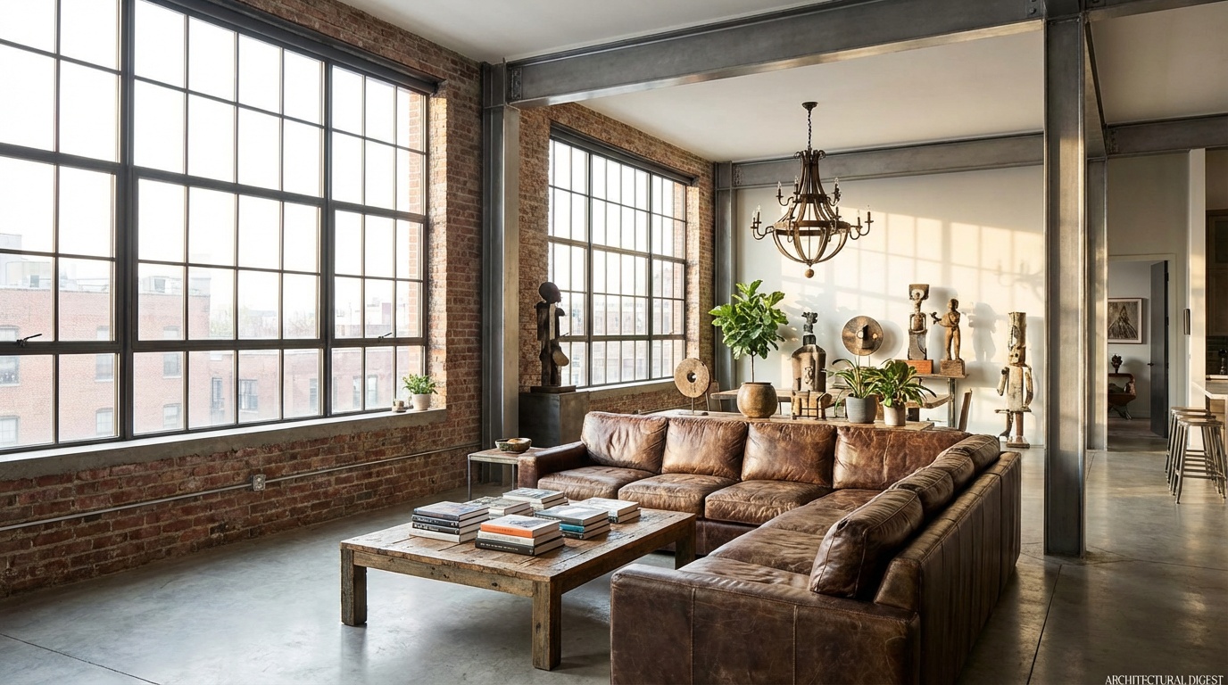 Industrial living room design