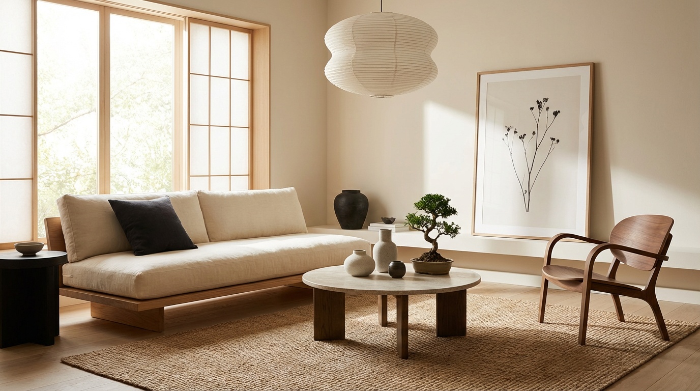 Japandi living room design