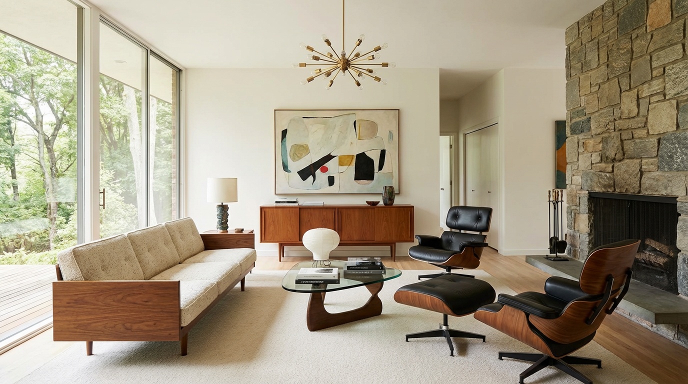 Mid-Century Modern living room design
