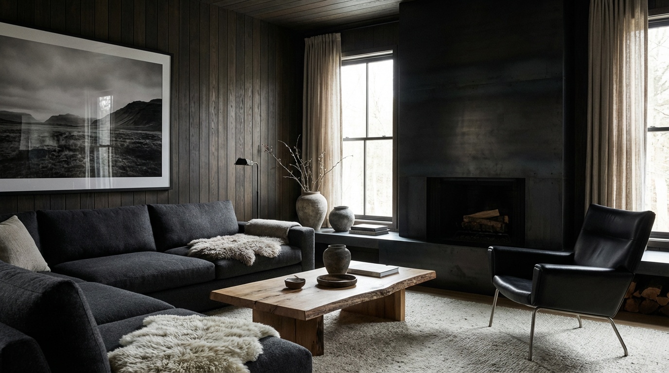 Nordic Noir living room design